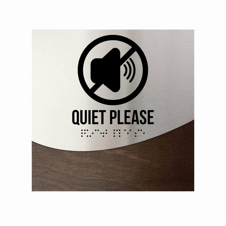 Information signs Steel & Wood Quiet Please Sign - "Jure" Design