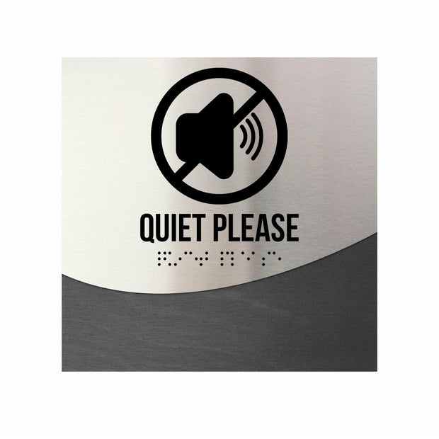 Information signs Steel & Wood Quiet Please Sign - "Jure" Design
