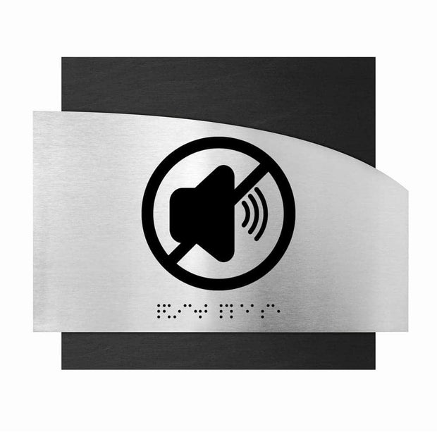 Information signs Steel Quiet Please Sing - "Wave" Design