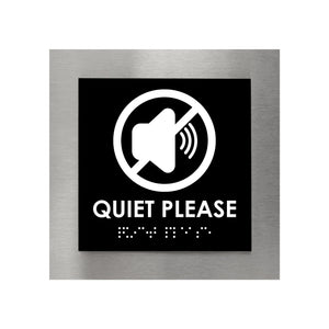 Information Signs - Steel Quiet Please Sign "Modern" Design