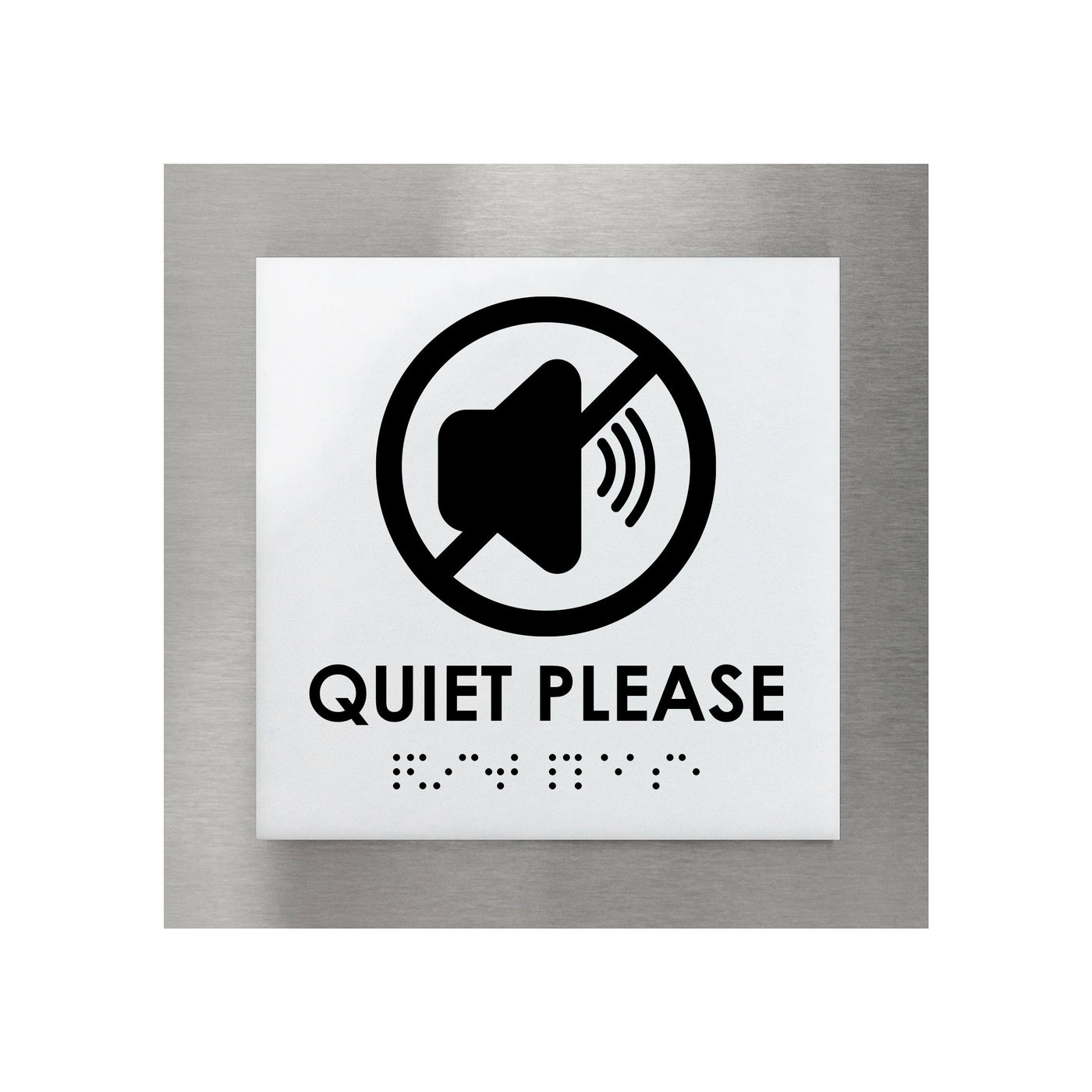 Information Signs - Steel Quiet Please Sign "Modern" Design