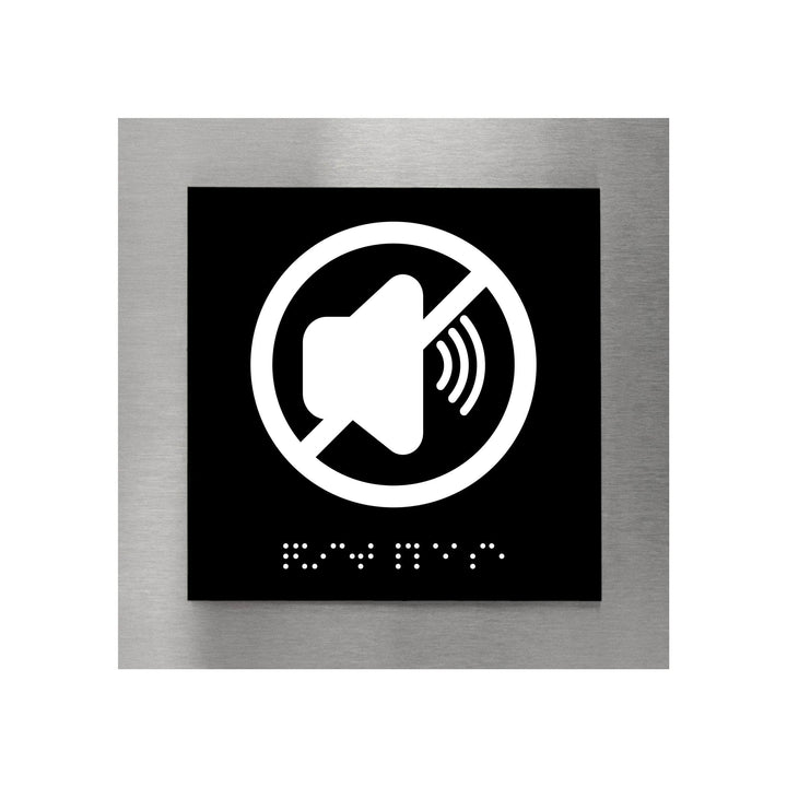 Information signs Quiet Please Sign — Steel Door Plate — "Modern" Design