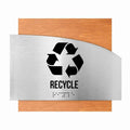 Door Signs Recycle Sign: Stainless Steel & Wood Sign with Inscription — "Wave" Design - Photo #2