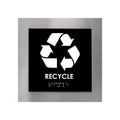 Door Signs Braille Recycle Sign: Steel Sign with Inscription — "Modern" Design - Photo #1