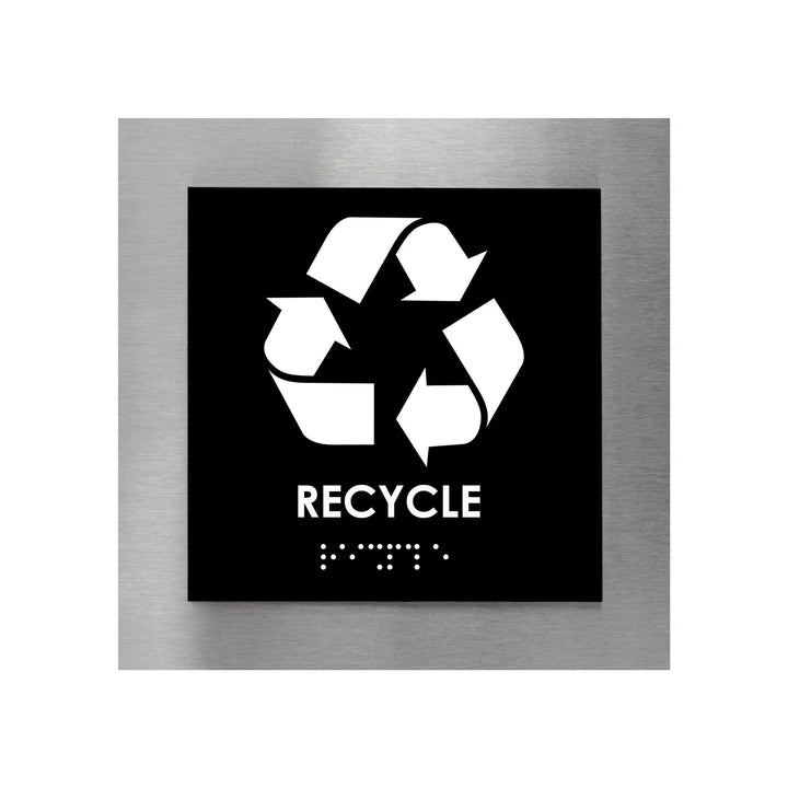 Door Signs Braille Recycle Sign: Steel Sign with Inscription — "Modern" Design