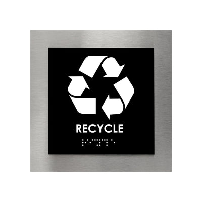 Door Signs - Steel Recycle Sign With Braille "Modern" Design