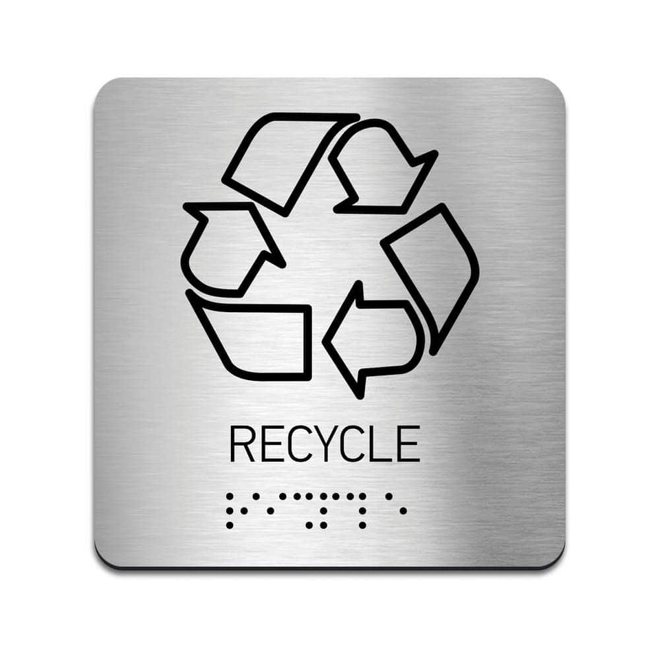 Rycle Cle Sign Braille Recycle Signs: Stainless Steel Sign with Inscription | BSign Store