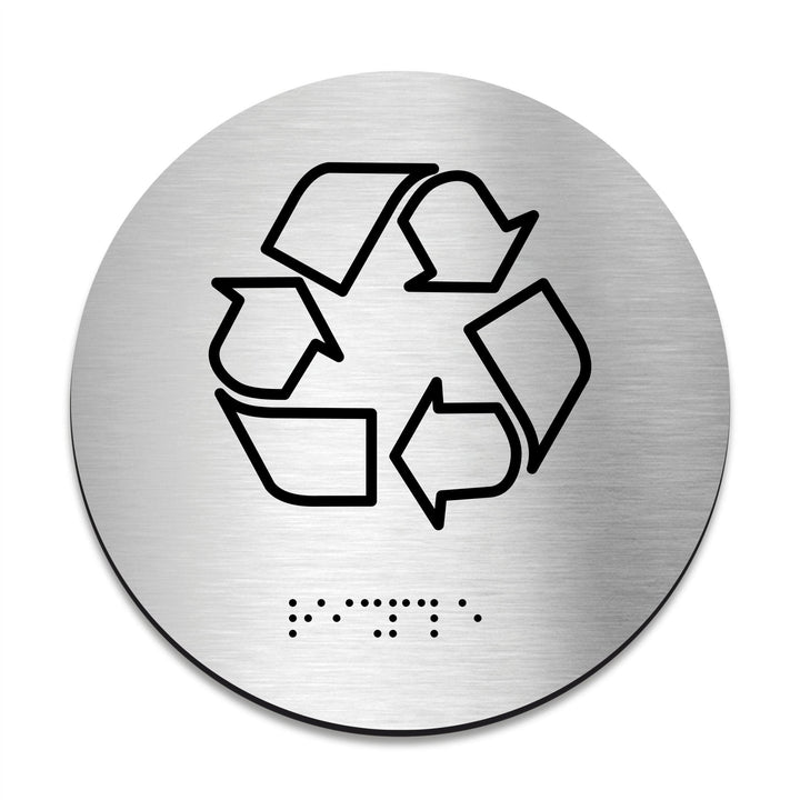 Information signs Recycle Signs - Stainless Steel Sign with Braille