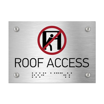 Information signs Roof Access Signs - Stainless steel with Braille - Photo #1