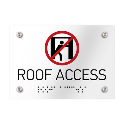 Information Signs - Roof Access Sign Braille - Clear Acrylic