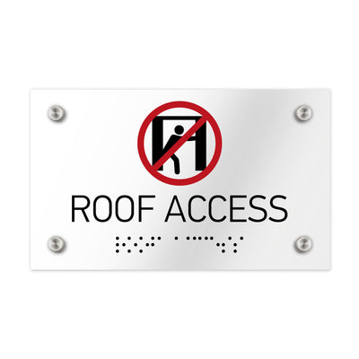 Information Signs - Roof Access Sign Braille - Clear Acrylic
