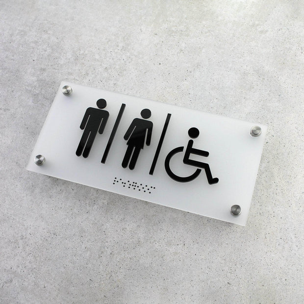 Bathroom Signs All Gender Restroom Sign: Acrylic Sign — "Classic" Design