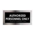 Door Signs Authorized Personnel Only Signs - Stainless Steel Plate - "Modern" Design - Photo #1