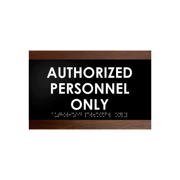 Door Signs Authorized Personnel Only Signs - Wood Door Plate "Buro" Design