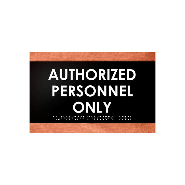 Door Signs Authorized Personnel Only Signs - Wood Door Plate "Buro" Design