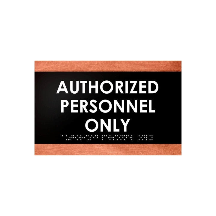 Door Signs Authorized Personnel Only Signs - Wood Door Plate "Buro" Design