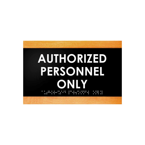 Door Signs Authorized Personnel Only Signs - Wood Door Plate "Buro" Design