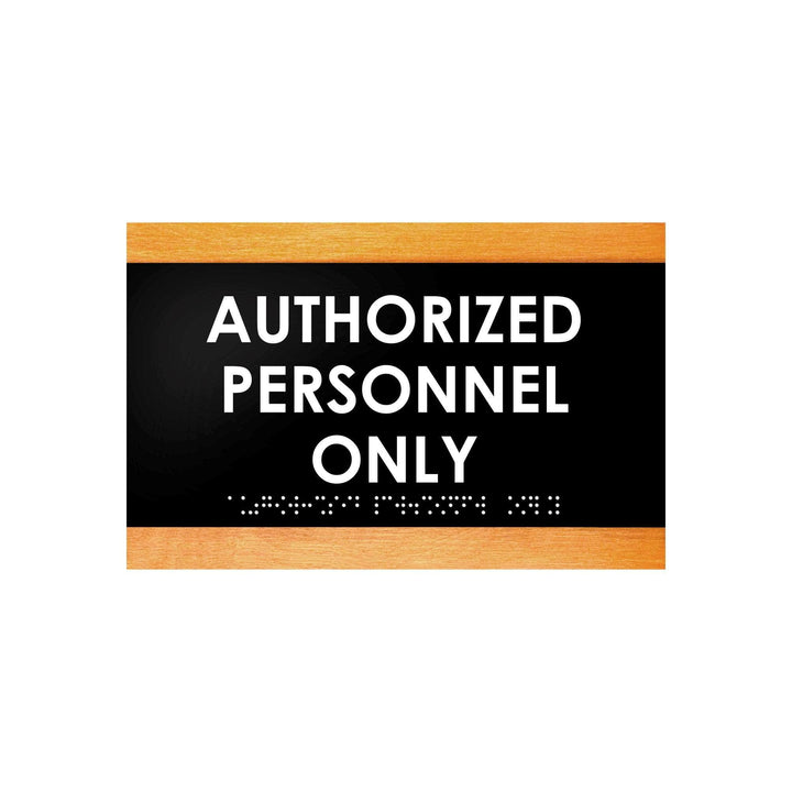 Door Signs Authorized Personnel Only Signs - Wood Door Plate "Buro" Design