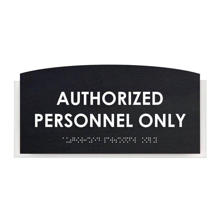 Authorized Personnel Only Sign — Wood Door Plate — "Scandza" Design