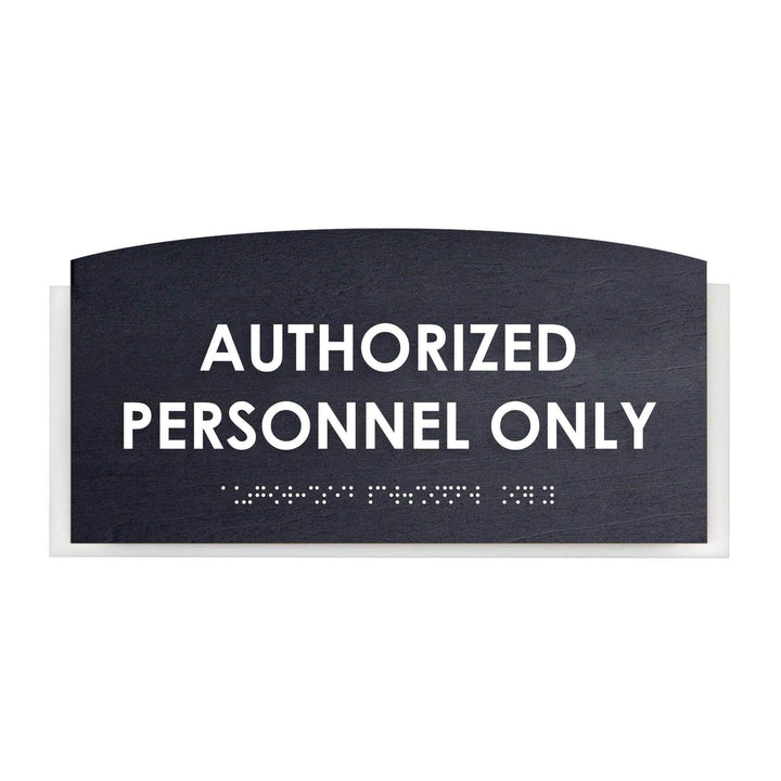 Authorized Personnel Only Sign — Wood Door Plate — "Scandza" Design