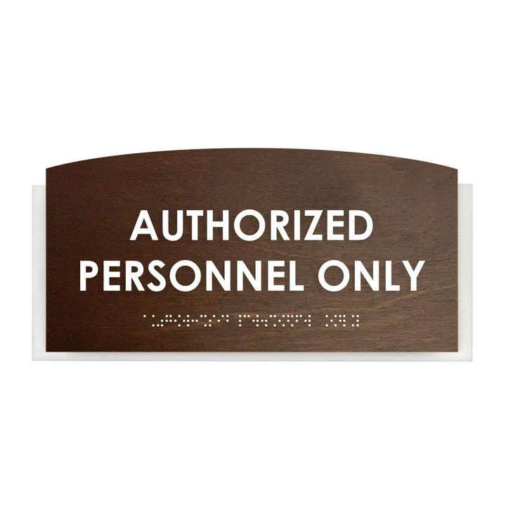Authorized Personnel Only Sign — Wood Door Plate — "Scandza" Design