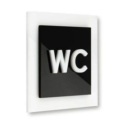 Acrylic Bathroom Sign - WC Bathroom Signs black/white Bsign