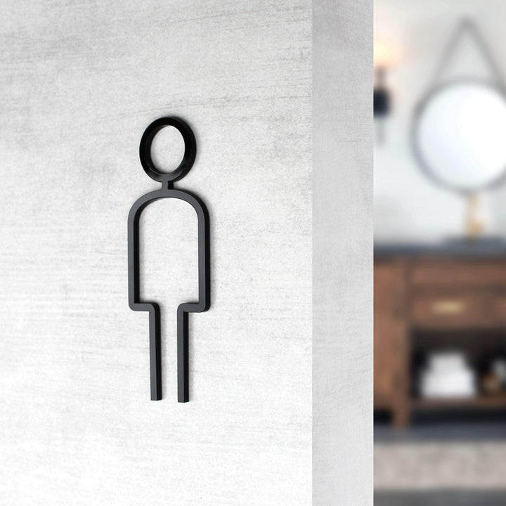 Bathroom Signs Men's Restroom Sign: Acrylic Sign — "Thin" Design