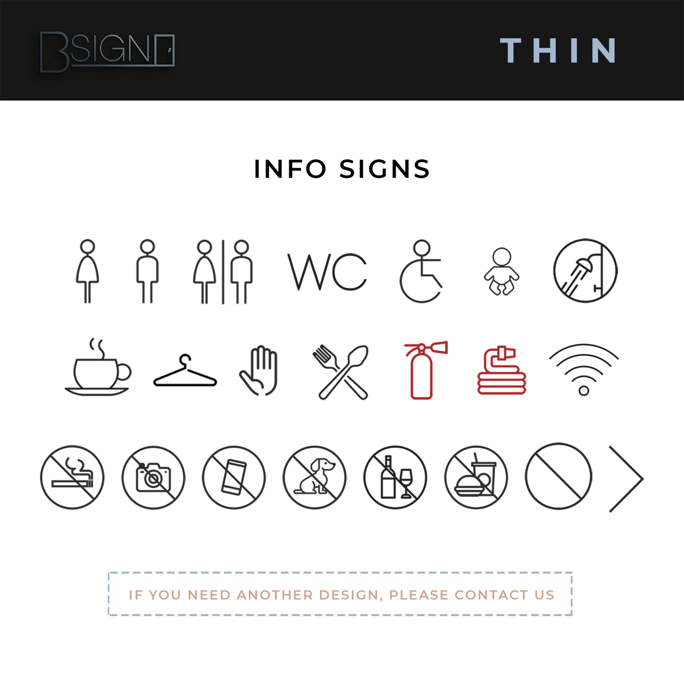 Acrylic Men Restroom Sign "Thin" Design