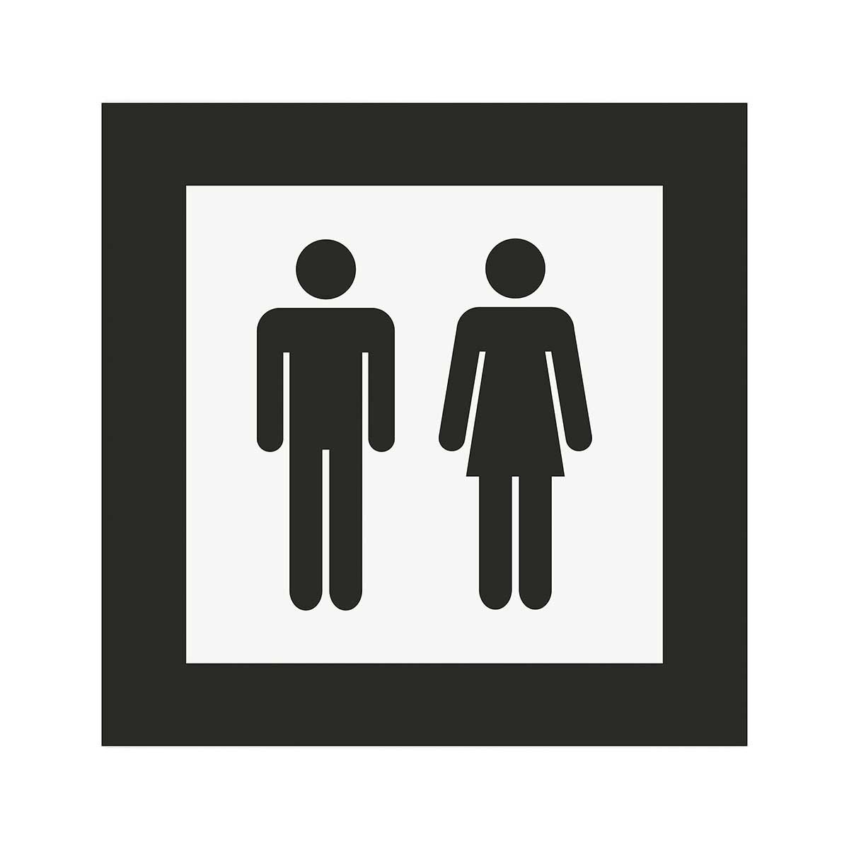 Acrylic Restroom Sign - All Gender Bathroom Signs white/black symbol Bsign