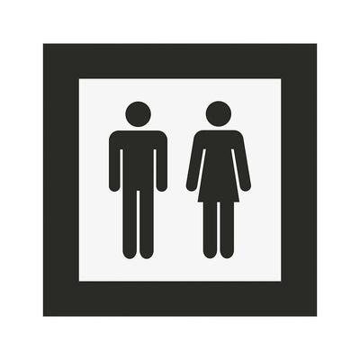 Acrylic Restroom Sign - All Gender Bathroom Signs white/black symbol Bsign