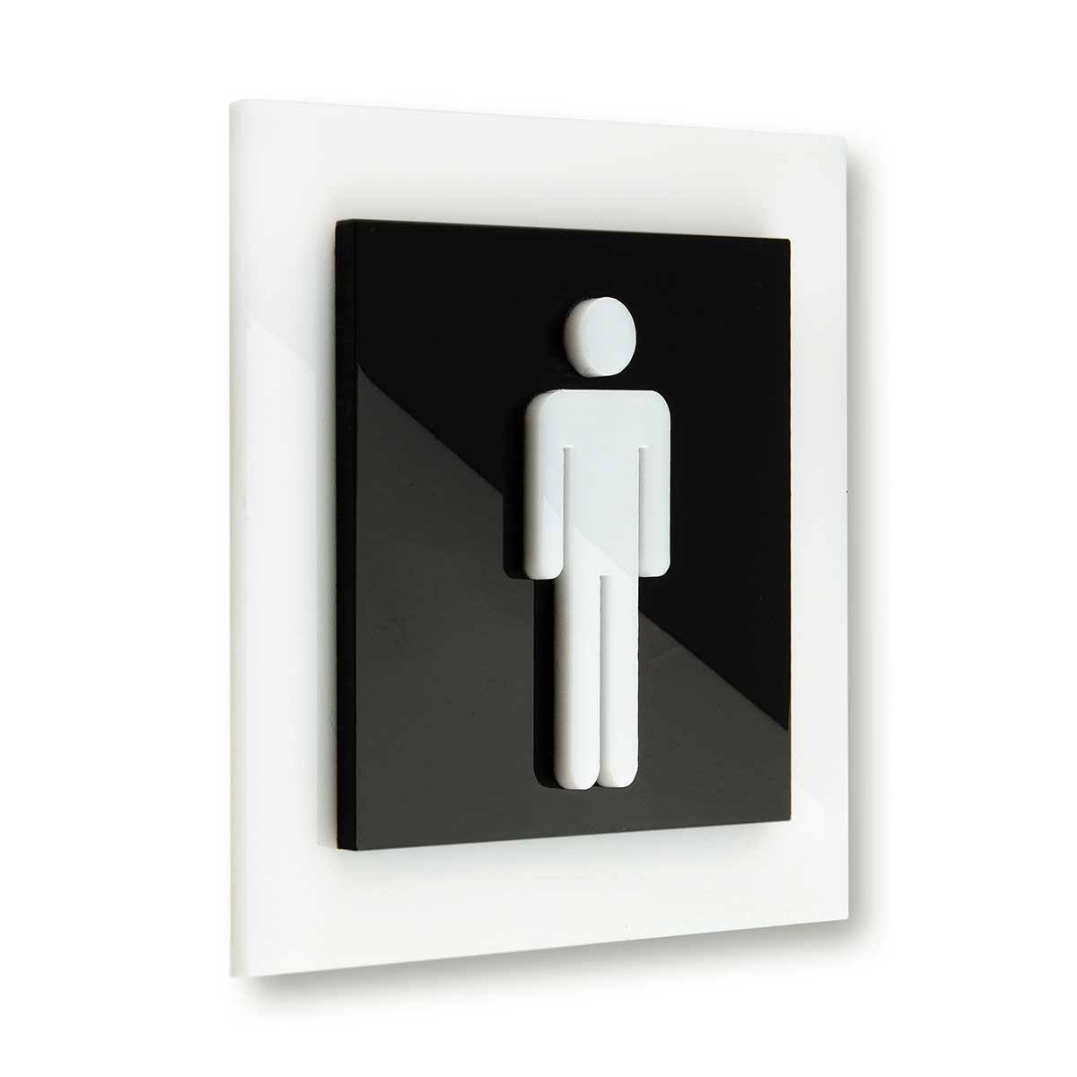 Acrylic Men Signs for Restroom Bathroom Signs black/white symbol Bsign