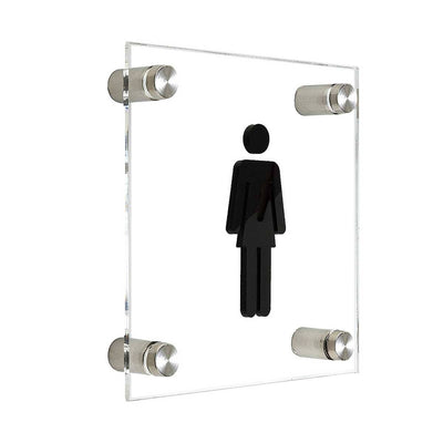  Acrylic Women Restroom Signs Bathroom Signs white/black symbol  Bsign
