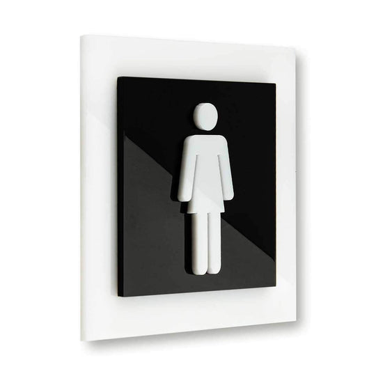 Bathroom Signs Women's Restroom Sign: Acrylic Sign — "Simple" Design