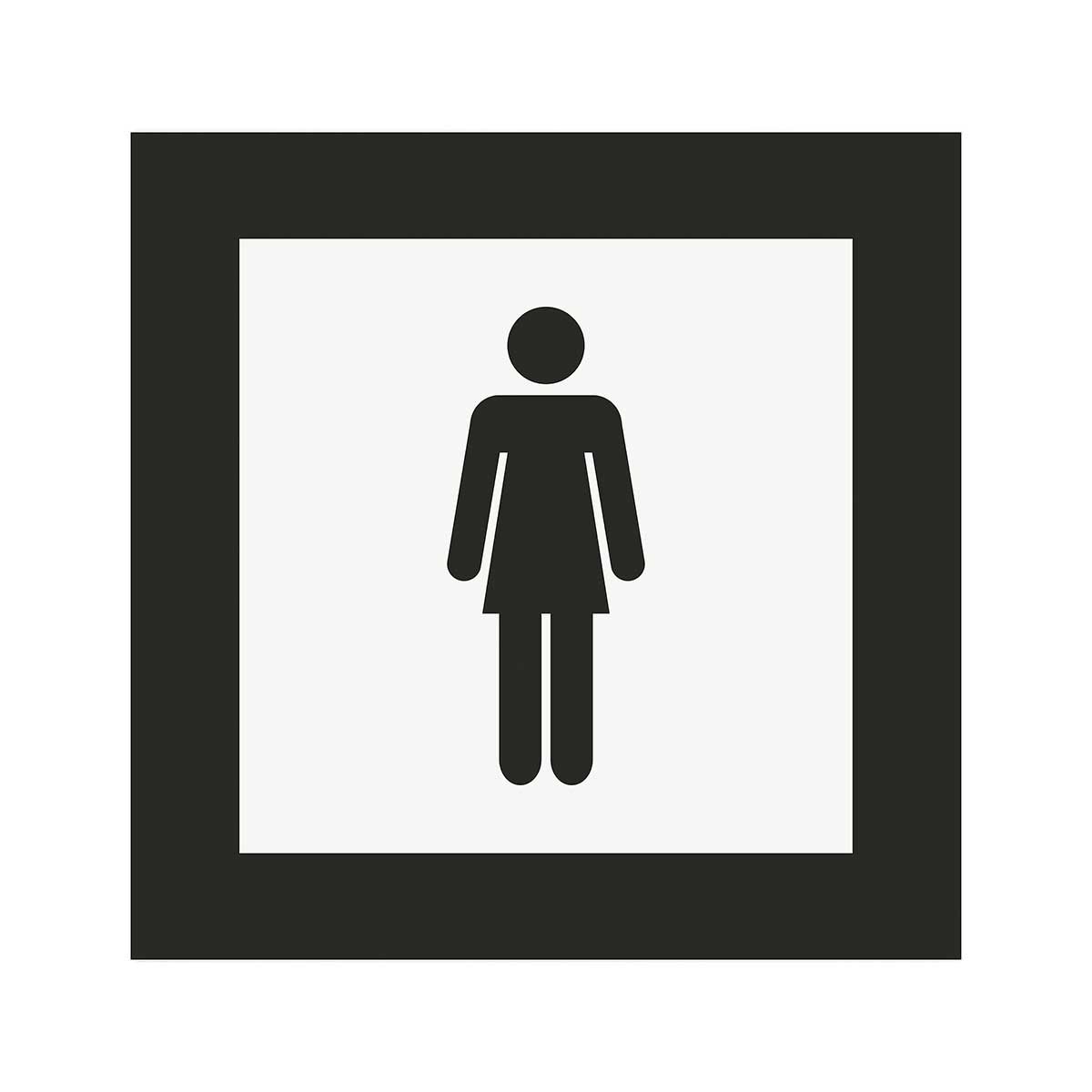 Acrylic Women Sign of Restroom Bathroom Signs white/black symbol Bsign