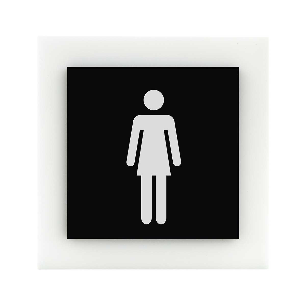 Acrylic Women Sign of Restroom Bathroom Signs black/white symbol Bsign