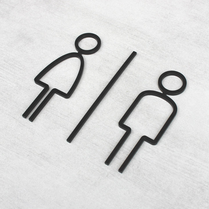Bathroom Signs Unisex Toilet Sign: Acrylic Sign — "Thin" Design