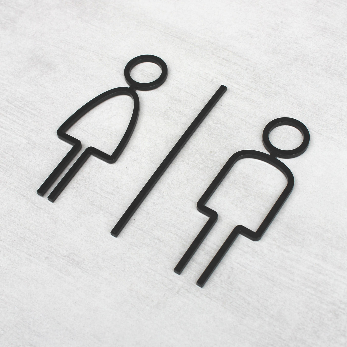 Acrylic Unisex Toilet Sign "Thin" Design