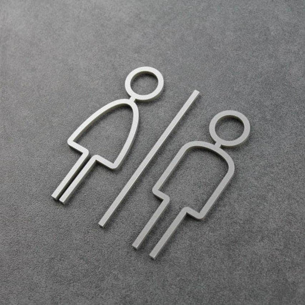 Bathroom Signs Unisex Toilet Sign: Acrylic Sign — "Thin" Design