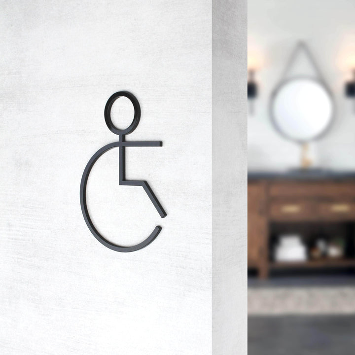 Bathroom Signs Disabled Toilet Signs: Acrylic Sign — "Thin" Design