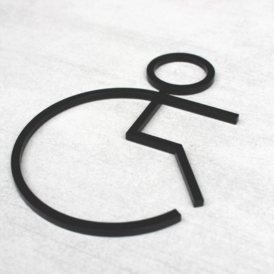 Acrylic Wheelchair Toilet Sign "Thin" Design
