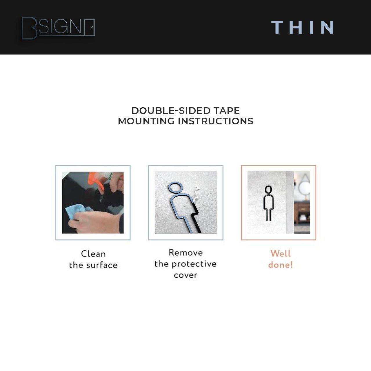 Acrylic Wheelchair Toilet Sign "Thin" Design