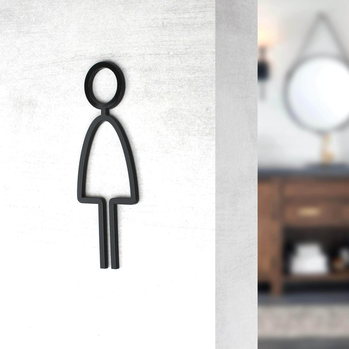 Bathroom Signs Women's Restroom Sign: Acrylic Sign — "Thin" Design