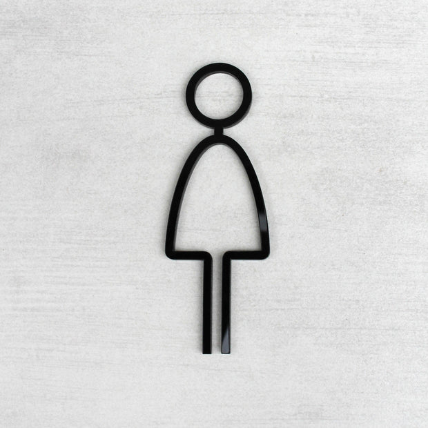 Bathroom Signs Women's Restroom Sign: Acrylic Sign — "Thin" Design