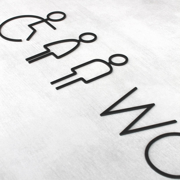 Bathroom Signs Women's Restroom Sign: Acrylic Sign — "Thin" Design