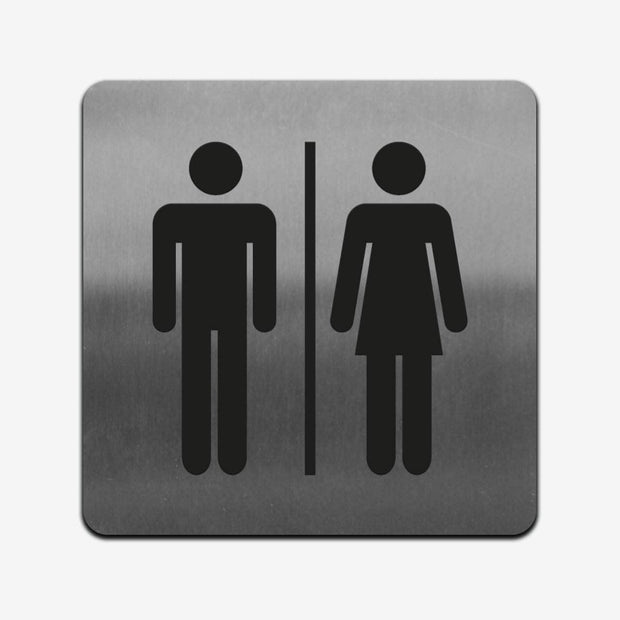 Bathroom Signs All Gender WC Sign - Stainless Steel