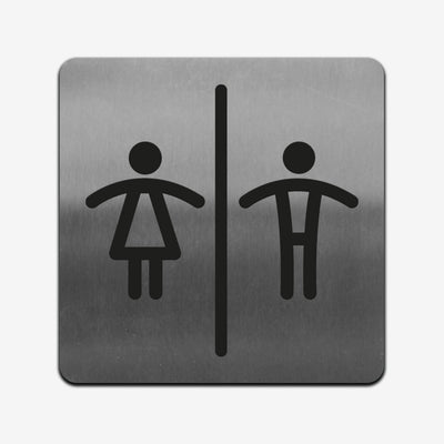 All Gender Signs for Bathroom - Stainless Steel Bathroom Signs square Bsign