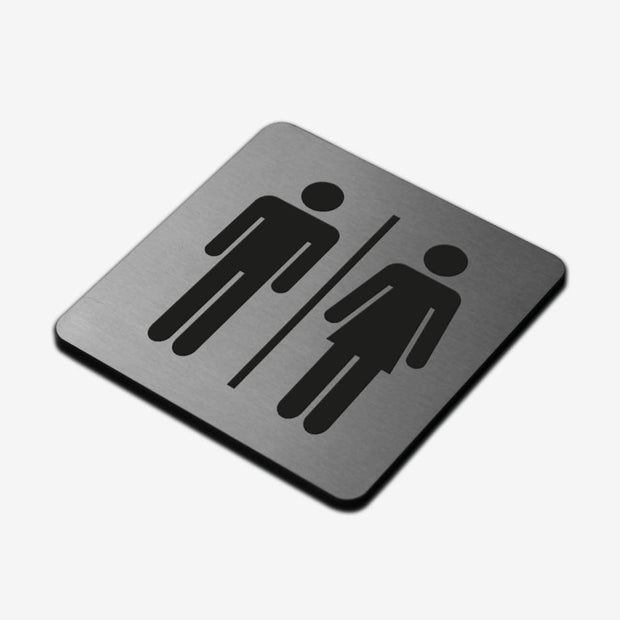 Bathroom Signs All Gender WC Sign - Stainless Steel