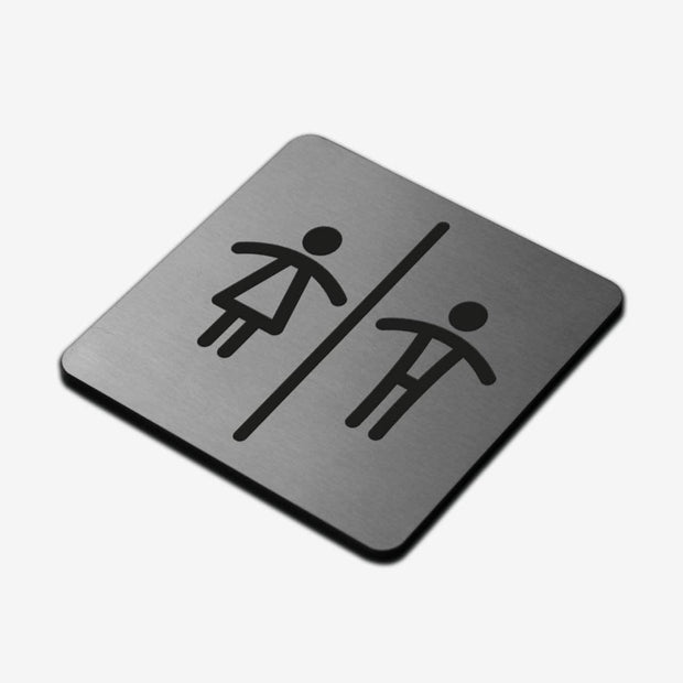 Bathroom Signs All Gender Signs for Bathroom - Stainless Steel