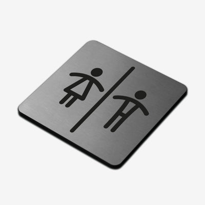 All Gender Signs for Bathroom - Stainless Steel Bathroom Signs square Bsign