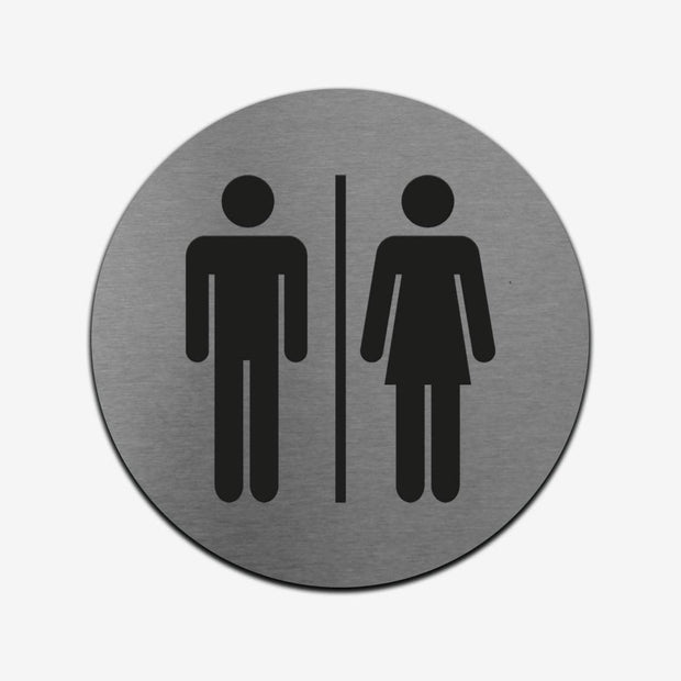 Bathroom Signs All Gender WC Sign - Stainless Steel